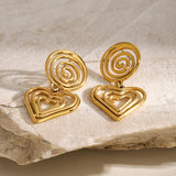 Stainless Steel Heart Earrings 