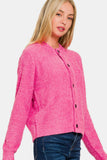 Zenana Button Down Long Sleeve Sweater Cardigan 