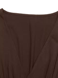 V-Neck Balloon Sleeve Midi Dress 