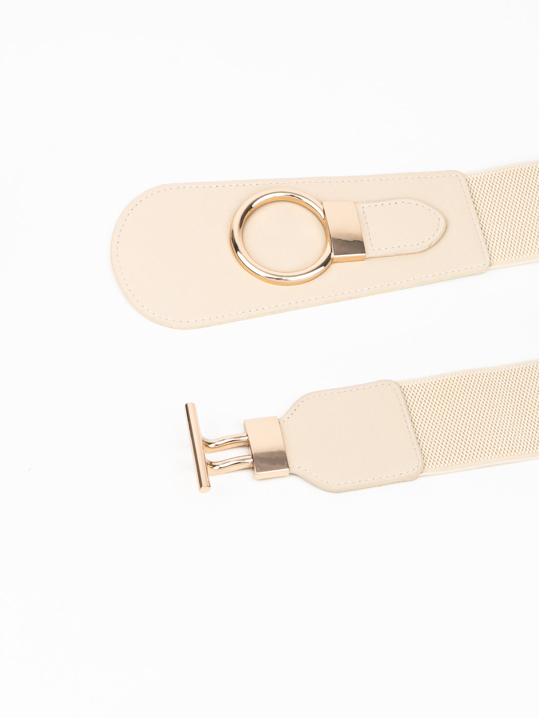 PU Elastic Wide Belt with Alloy Buckle 