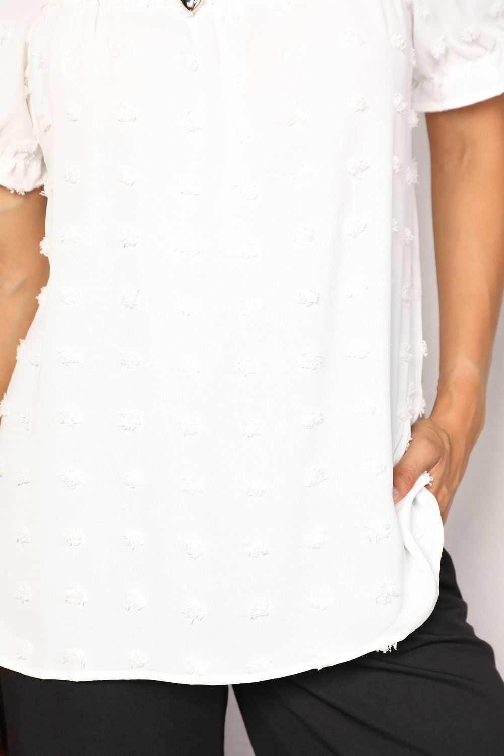 Mandy Swiss Dot Puff Sleeve Square Neck Blouse 