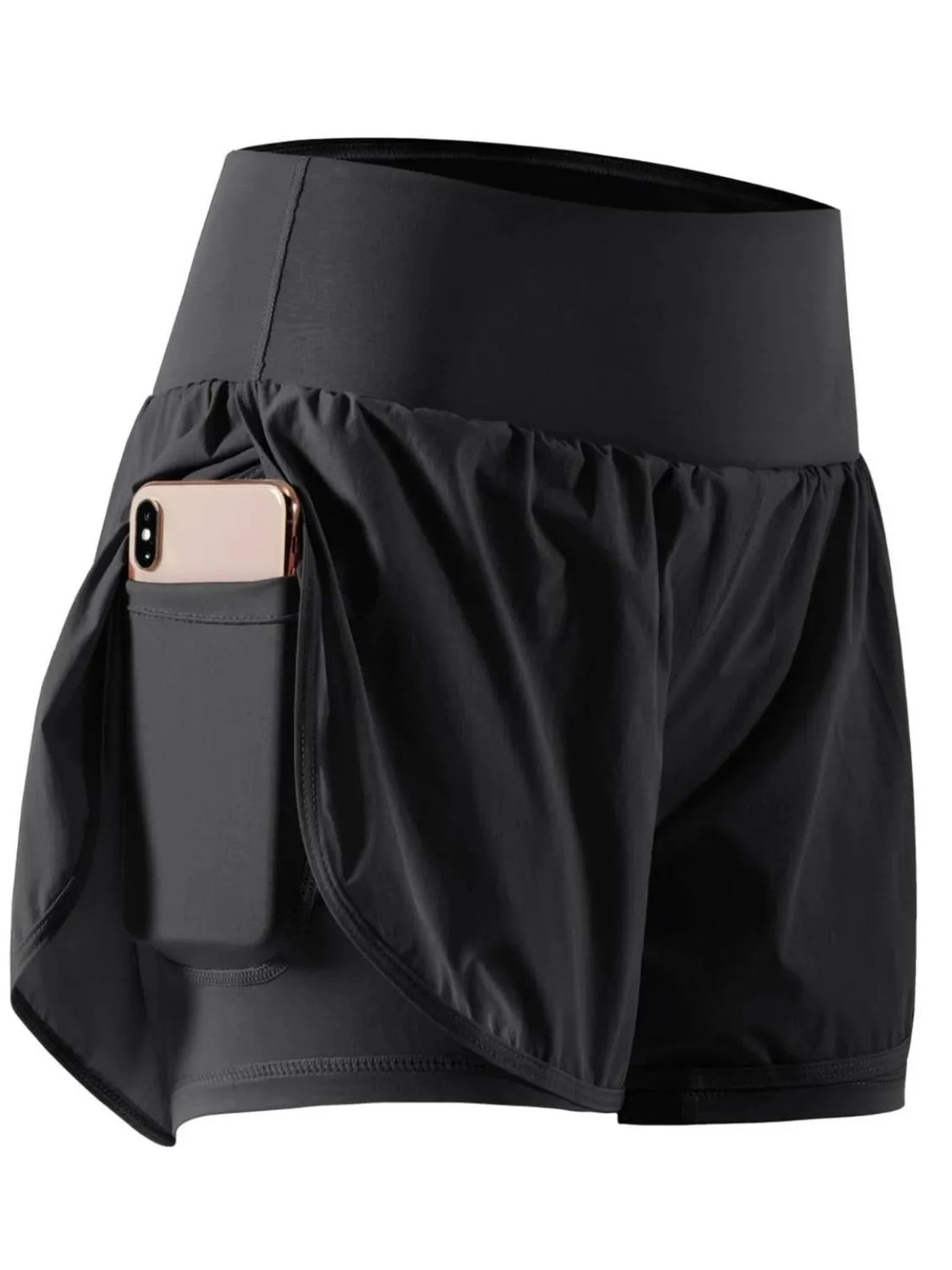 Pocketed High Waist Active Shorts 