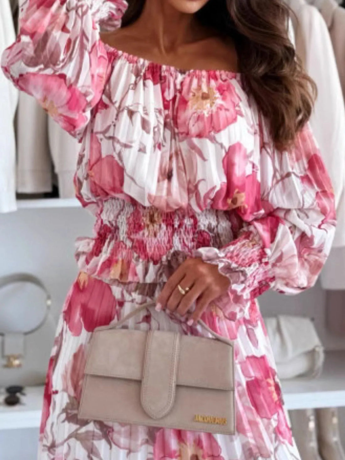 Floral Off-Shoulder Top and Skirt Two-Piece Set Two Piece Dresses