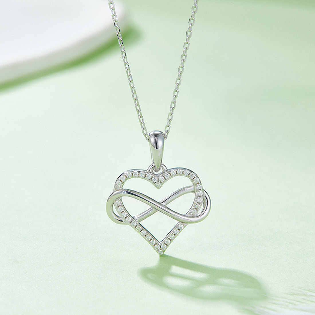 Moissanite 925 Sterling Silver Heart Shape Necklace 