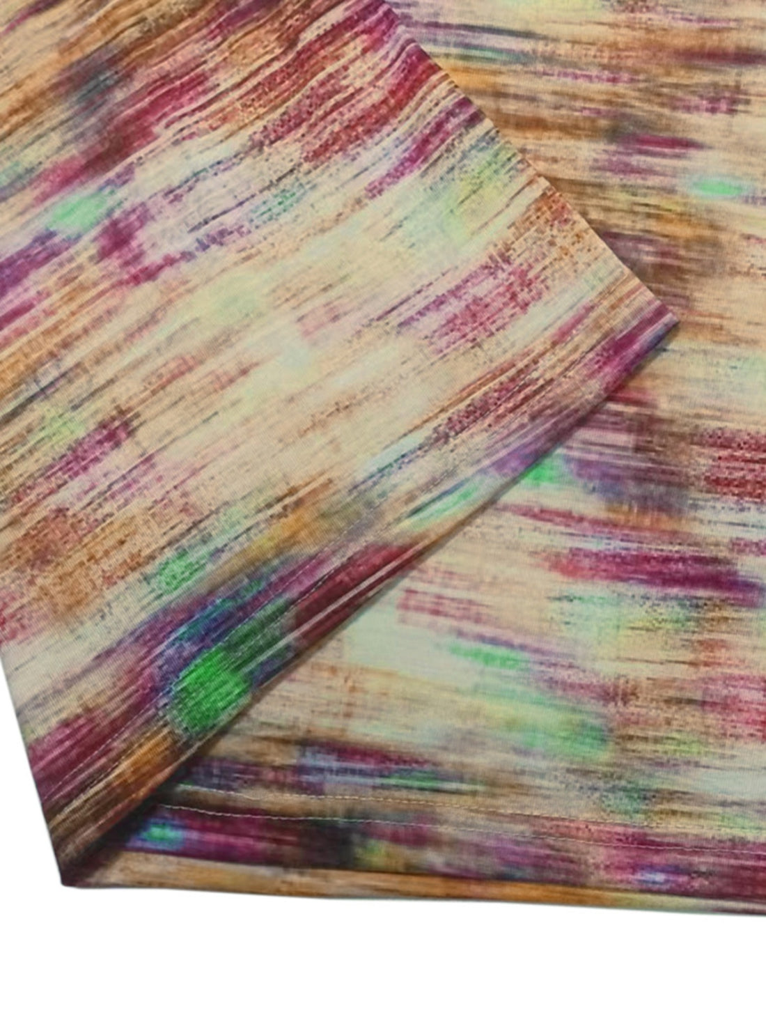 Shiny Printed Round Neck Cap Sleeve Top 