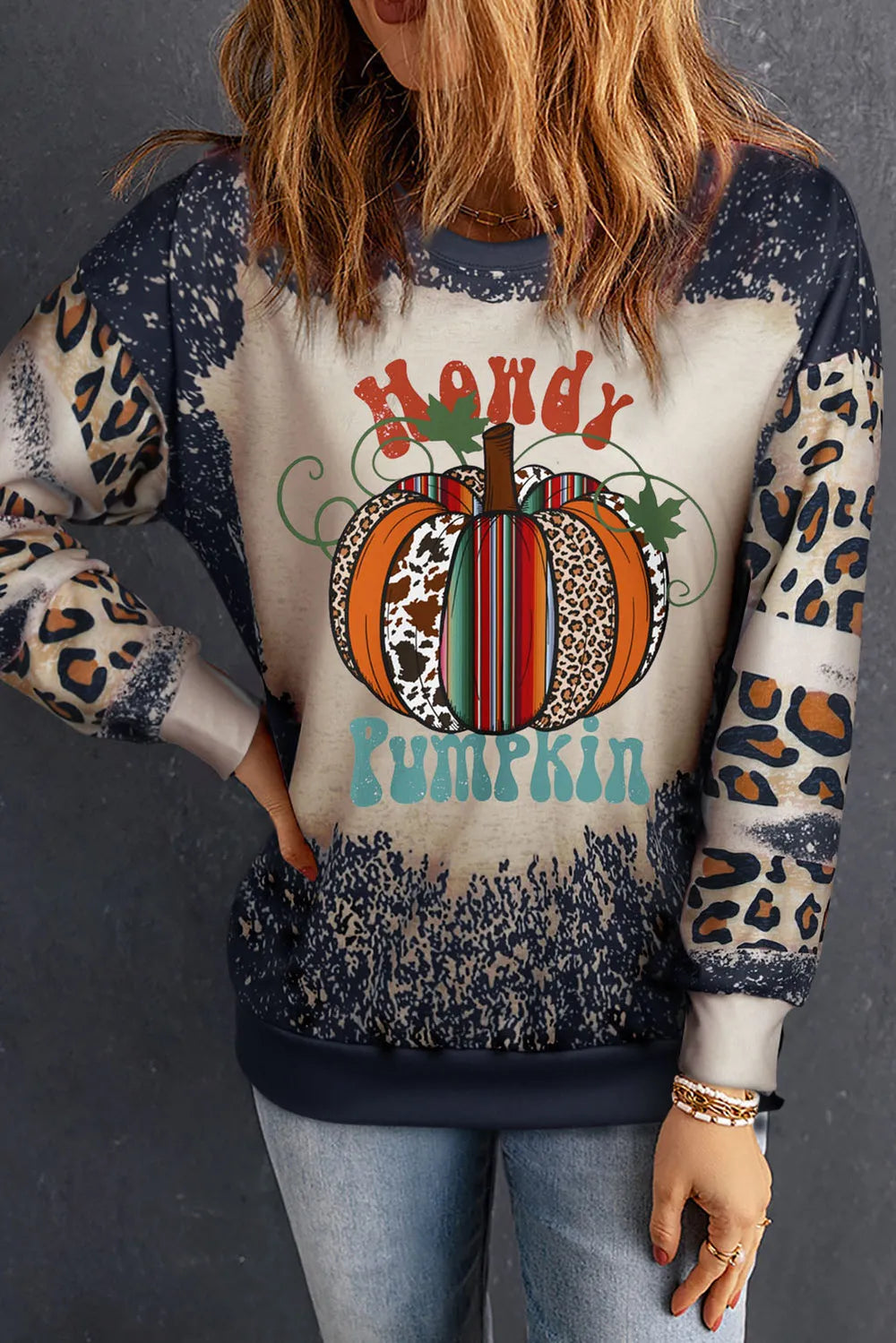 Pumpkin Graphic Long Sleeve Sweatshirt 