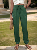 Perfee Textured High Waist Joggers 