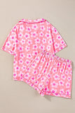 Pocketed Flower Half Sleeve Top and Shorts Lounge Set Lingerie & Nightwear