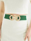 Geometric Buckle Elastic Wide Belt 