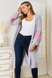 Woven Right Fringe Sleeve Dropped Shoulder Cardigan 