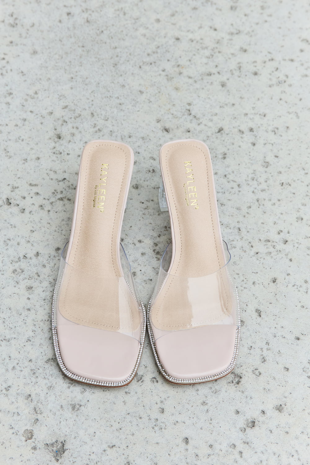 DDK Make Myself Clear Mule Block Heels 