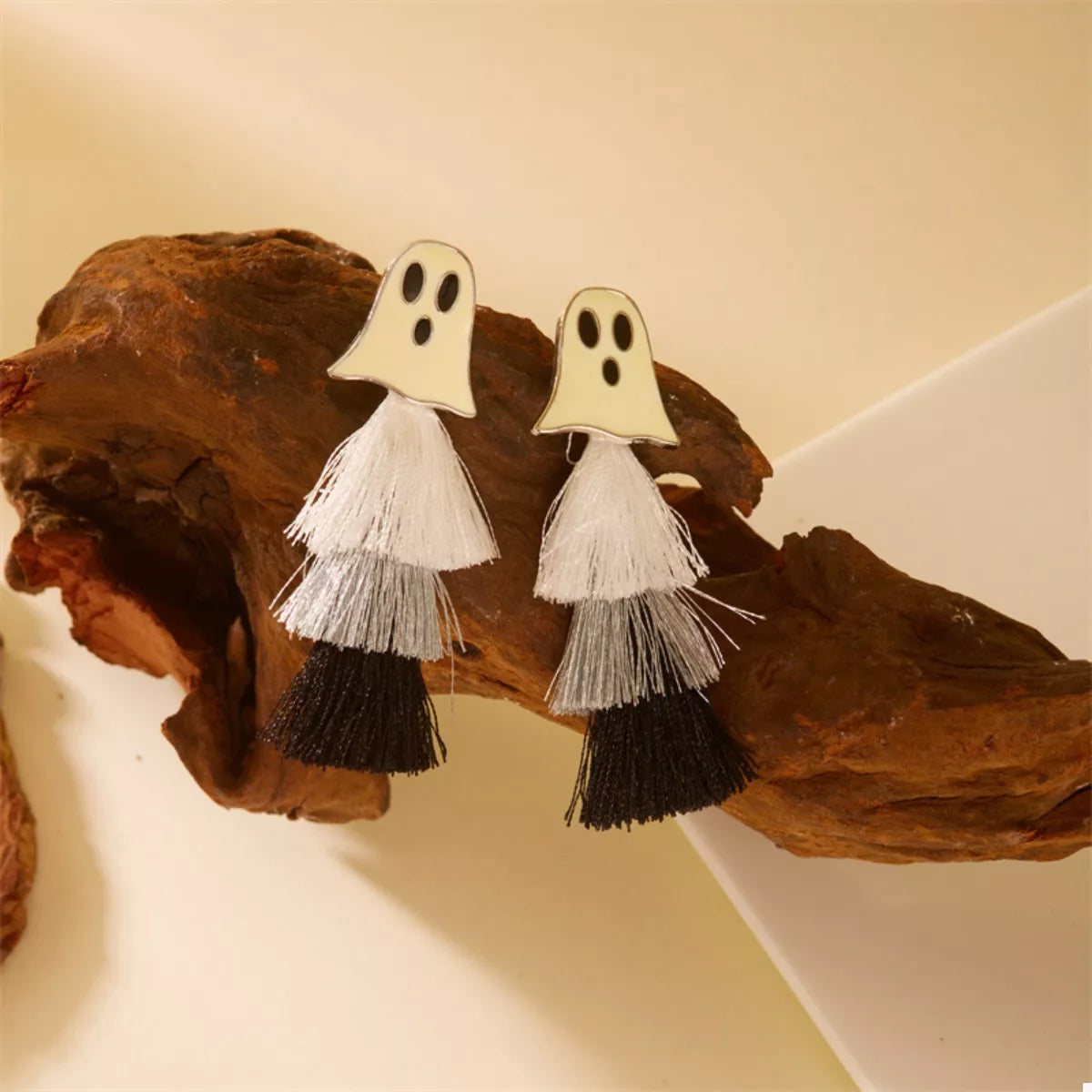 Halloween Ghost and Pumpkin Dangle Earrings 