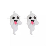 Halloween Ghost and Pumpkin Dangle Earrings 