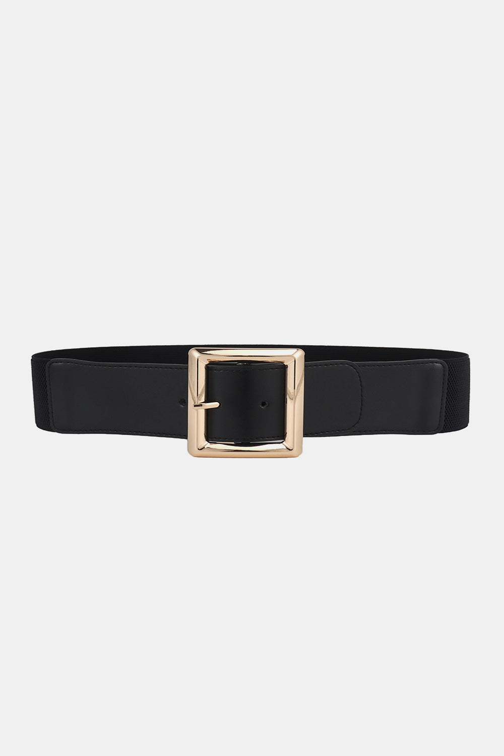 Rectangle Buckle Elastic Wide Belt 