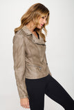Coalition LA Studded Classic Moto Faux Leather Jacket 