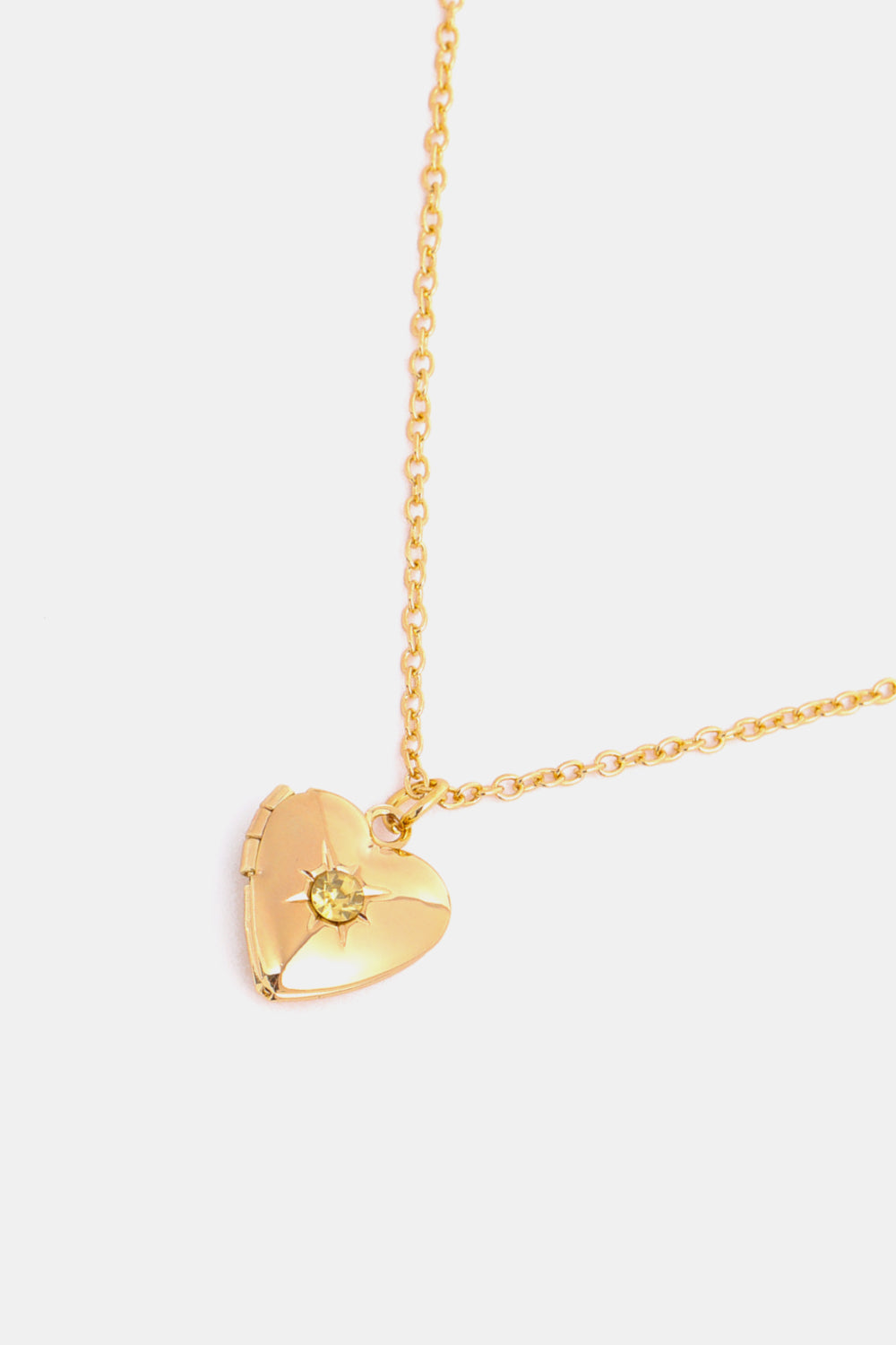 Zircon Heart Shape 14K Gold-Plated Pendant Necklace 