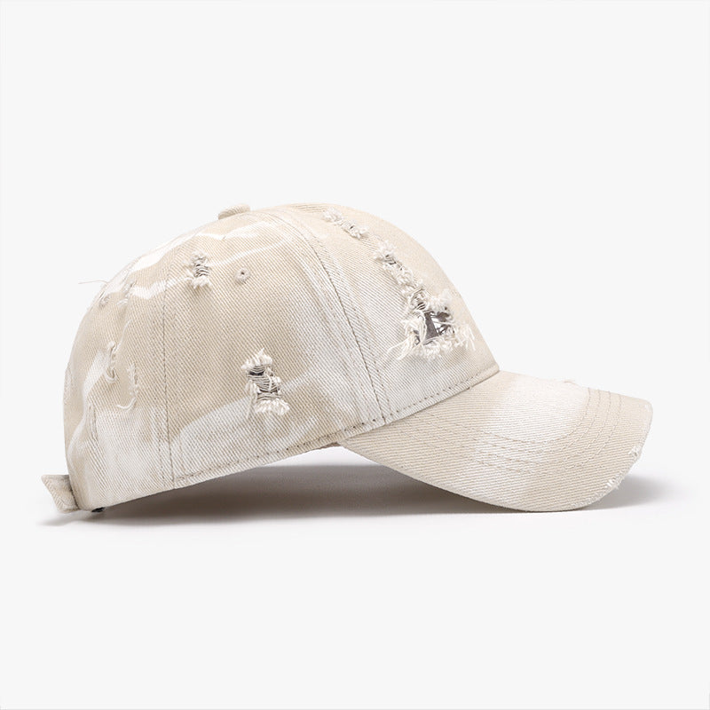 Distressed Adjustable Cotton Baseball Cap 