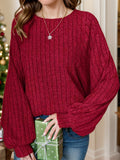 Plus Size Round Neck Batwing Sleeve T-Shirt 
