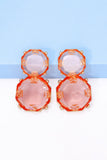 Geometrical Shape Zinc Alloy Frame Dangle Earrings 