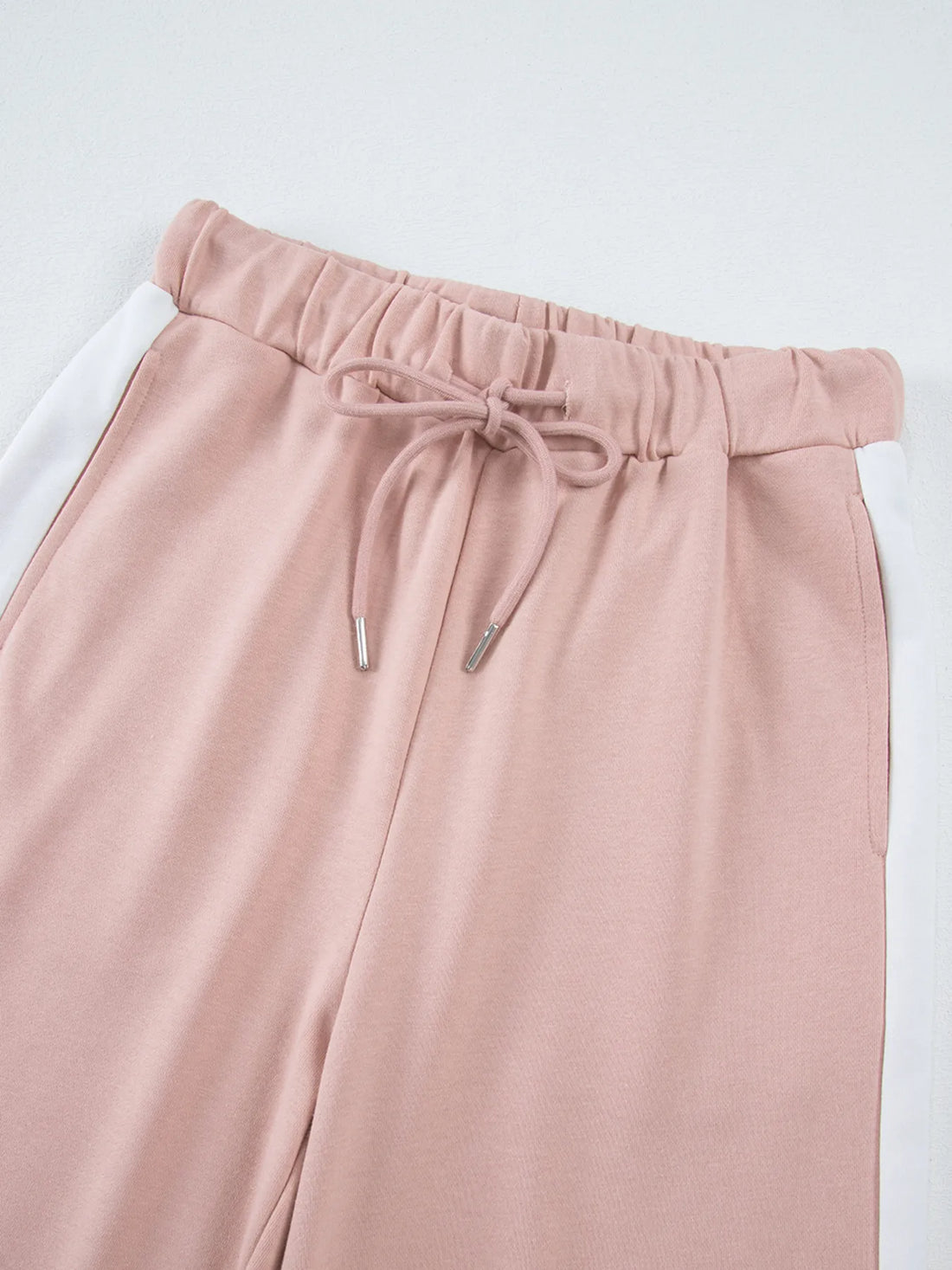 Contrast Trim Round Neck Top and Pants Set Two Piece Dresses