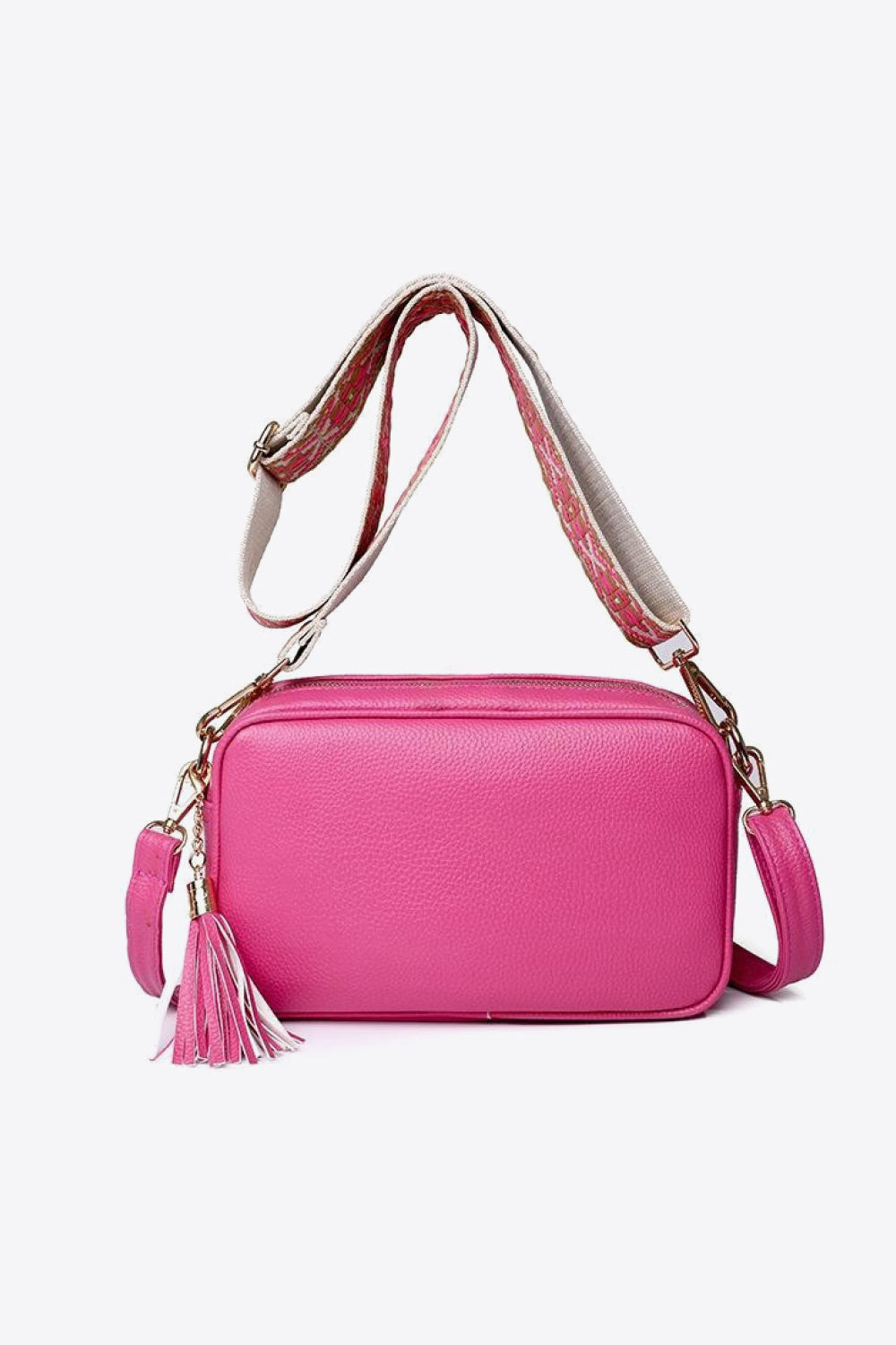 PU Leather Tassel Crossbody Bag 
