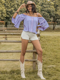 Square Neck Flare Sleeve Blouse 