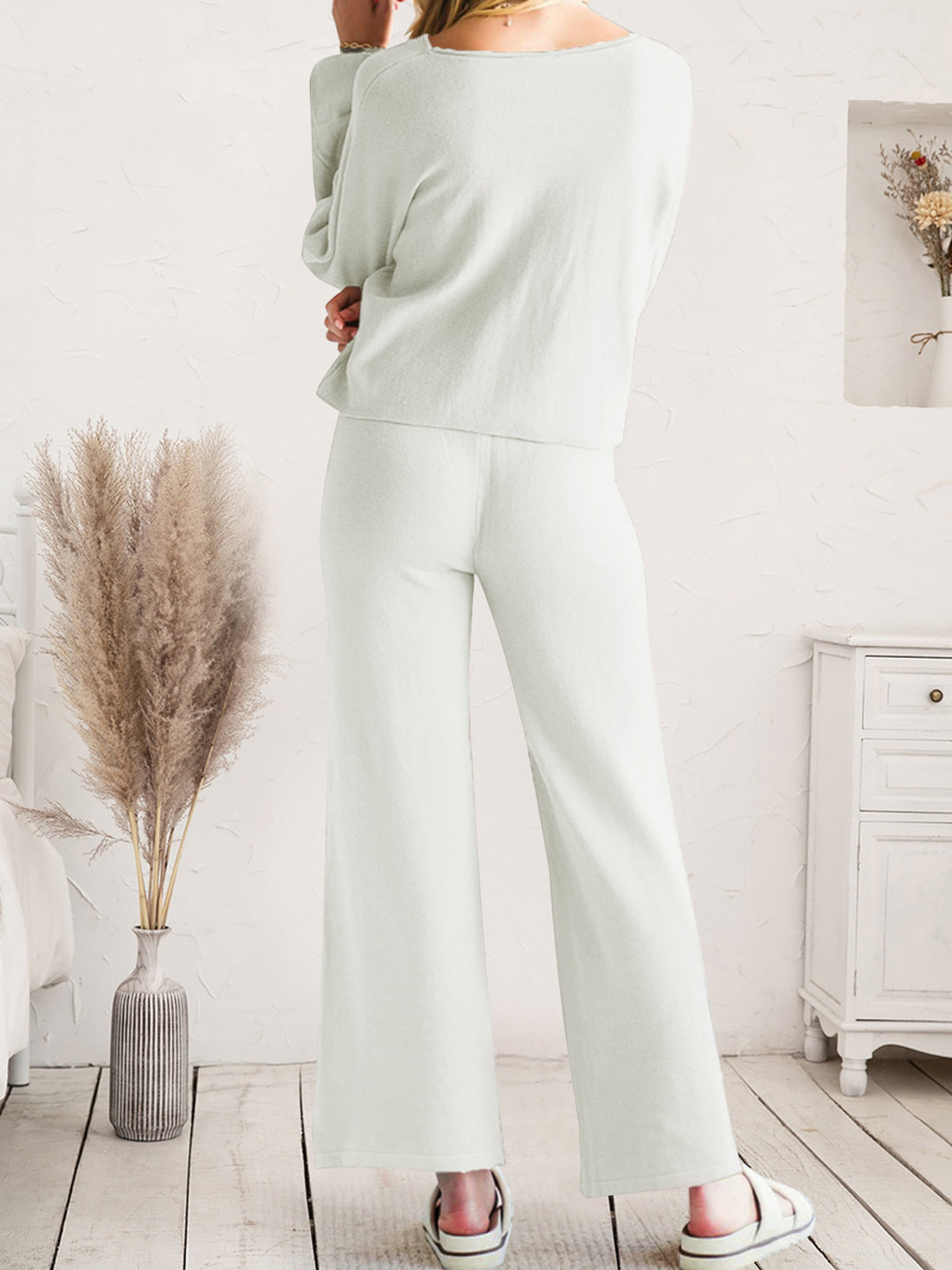 Long Sleeve Lounge Top and Drawstring Pants Set Lingerie & Nightwear