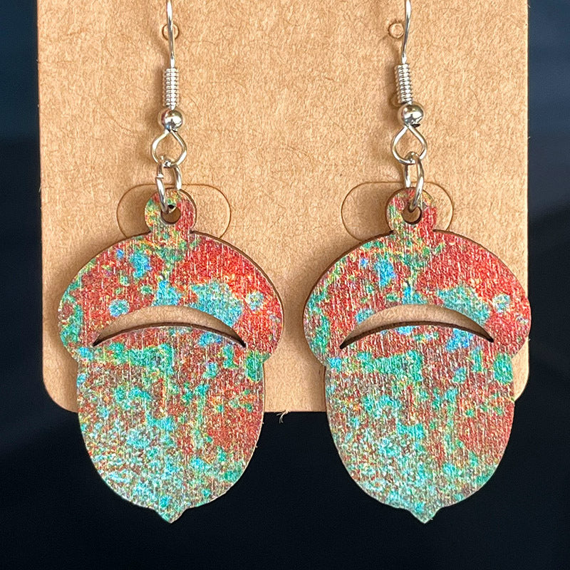 Wooden Dangle Earrings 