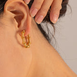 18K Gold-Plated Stainless Steel C-Hoop Earrings 