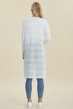 Double Take Full Size Open Front Longline Cardigan 
