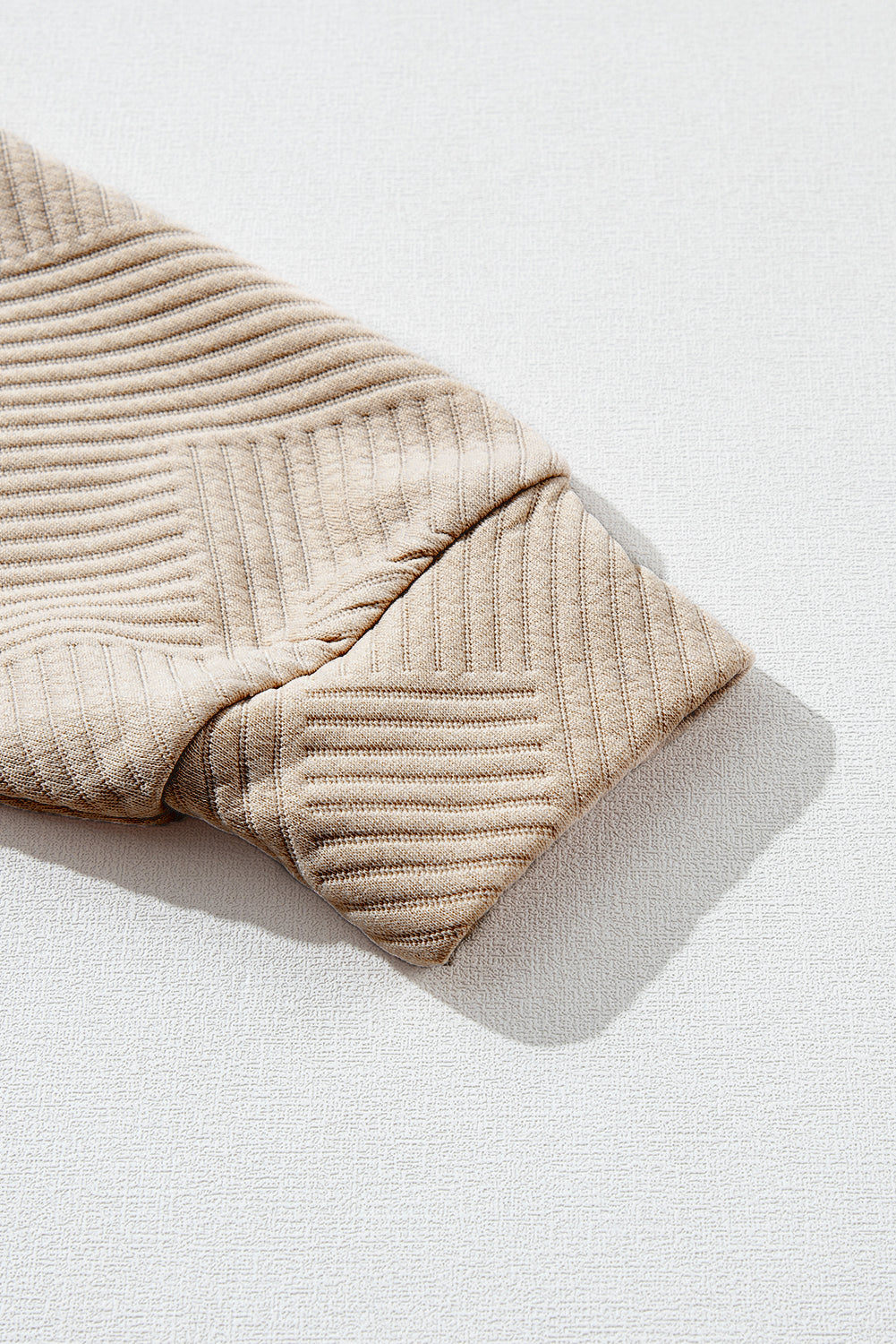 Textured Turtleneck Long Sleeve Sweatshirt 