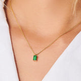 Titanium Steel Inlaid Zircon Pendant Necklace 
