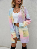 Angel Wings Full Size Pocketed Open Front Gradient Cardigan 