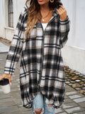 Devine Plaid Zip Up Hooded Coat 
