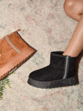 WILD DIVA Round Toe Platform Boots 