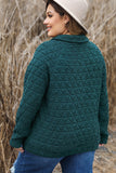 Plus Size Quarter Snap Quilted Sweatshirt 