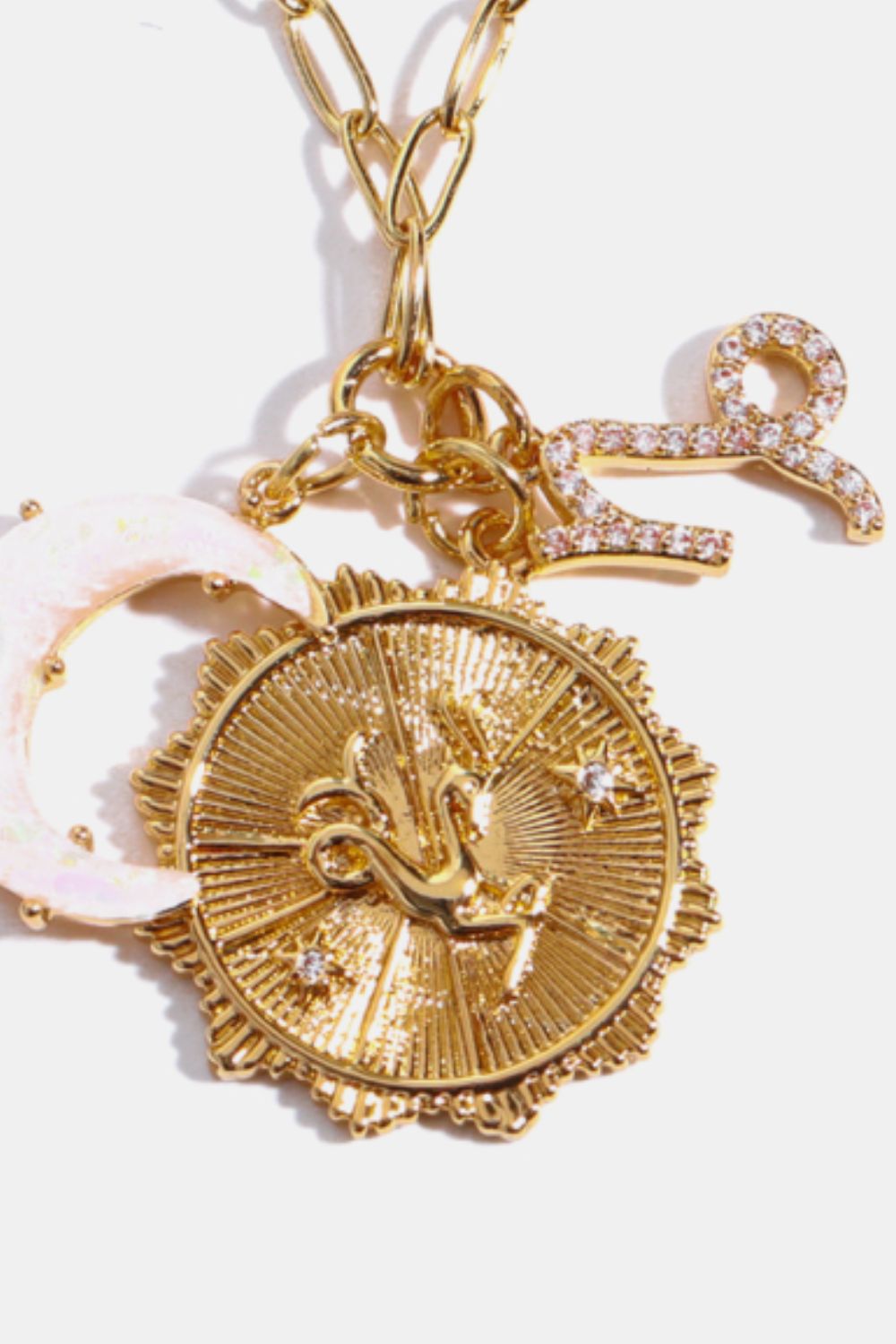 Constellation and Moon Pendant Copper Necklace 