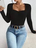 Honey Ribbed Long Sleeve T-Shirt 
