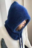 Drawstring Solid Color Thermal Knit Hat 