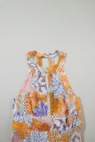Tied Printed Grecian Sleeveless Maxi Dress Dresses