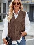 Cable Knit V-Neck Sweater Vest 