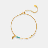 Titanium Steel Wing Shape Charm Anklet Bracelet 