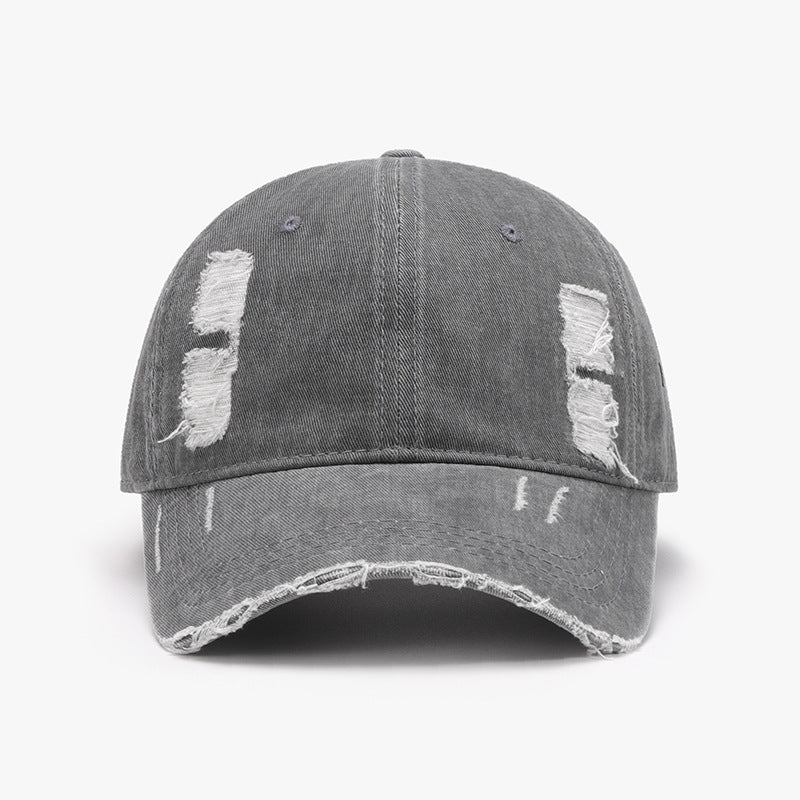 Distressed Adjustable Cotton Baseball Cap 