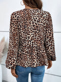 Ivy Lane Peplum Tied Long Sleeve Blouse 