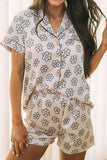Flower Printed Top and Shorts Lounge Set Lingerie & Nightwear