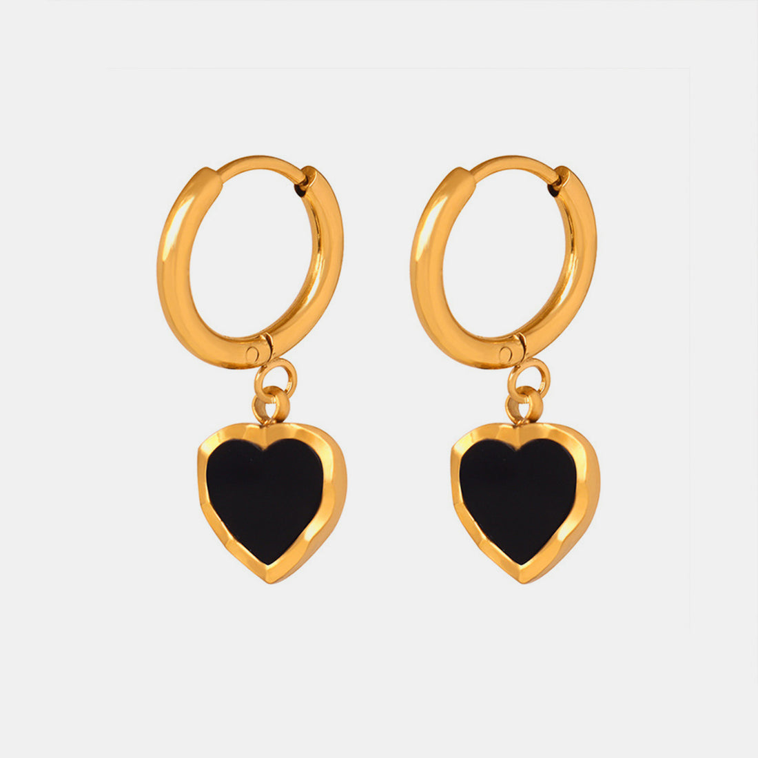 18K Gold-Plated Heart Drop Earrings 