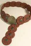 Round Shape PU Leather Belt 