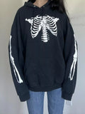 Drawstring Skeleton Long Sleeve Hoodie 