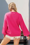 Double Take Full Size Sequin Nutcracker Long Sleeve Sweater 