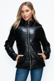 How Dare U Pocketed Zip Up Puffer Jacket with Removable Hood 